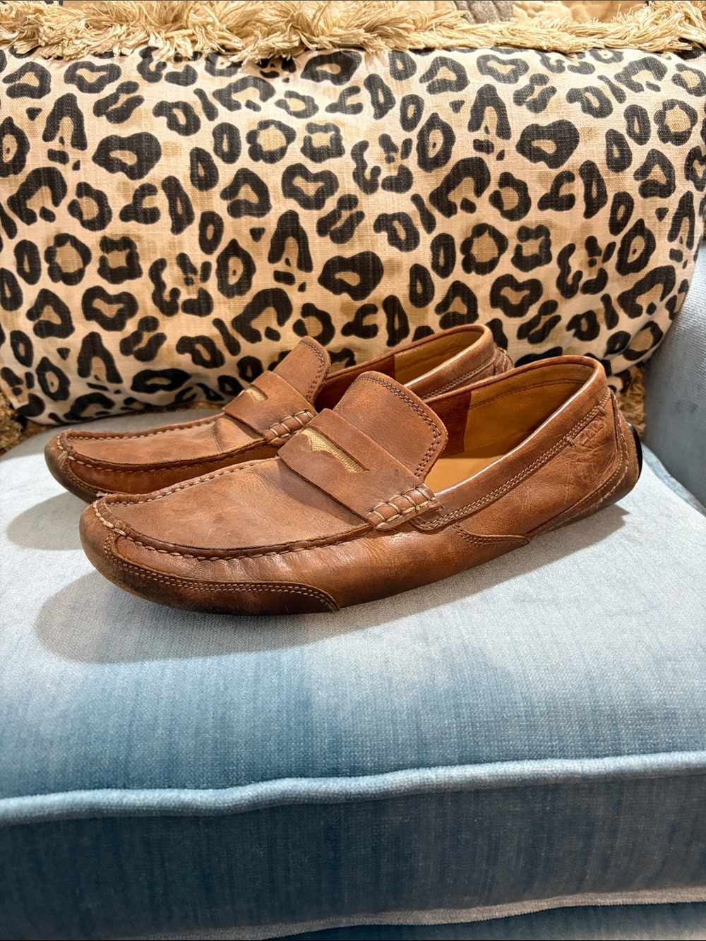 Clark’s Men's Brown Leather Slip-On Driving Loafers